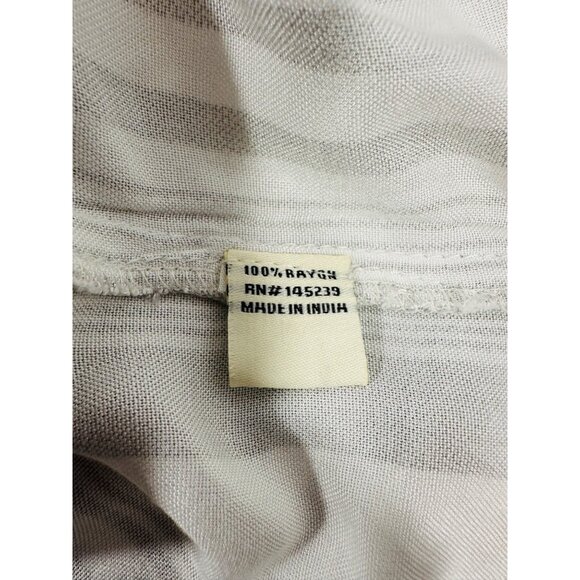 Stripe & Stare Womens Button Front Striped Tie Hem Top Size Medium Nautical - Picture 10 of 13